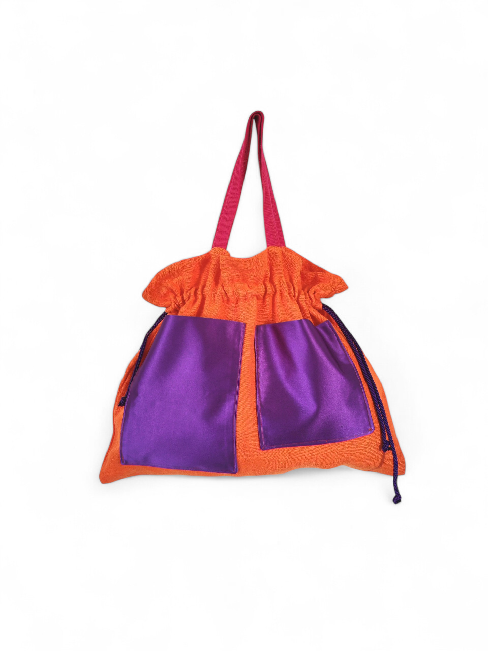 Borsa in lino e raso