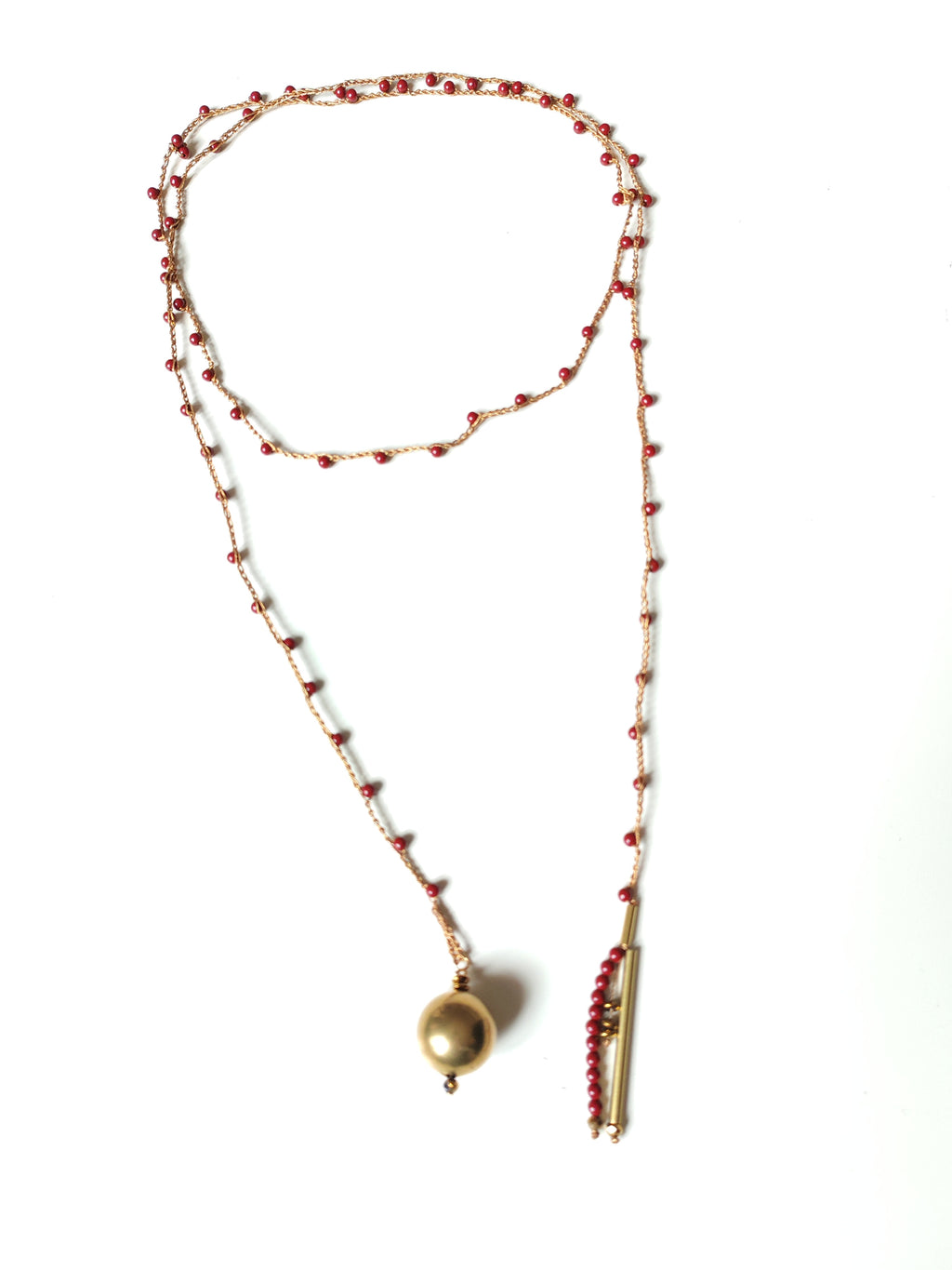 Collana amaranto e ottone