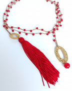 Collana rossa con nappa