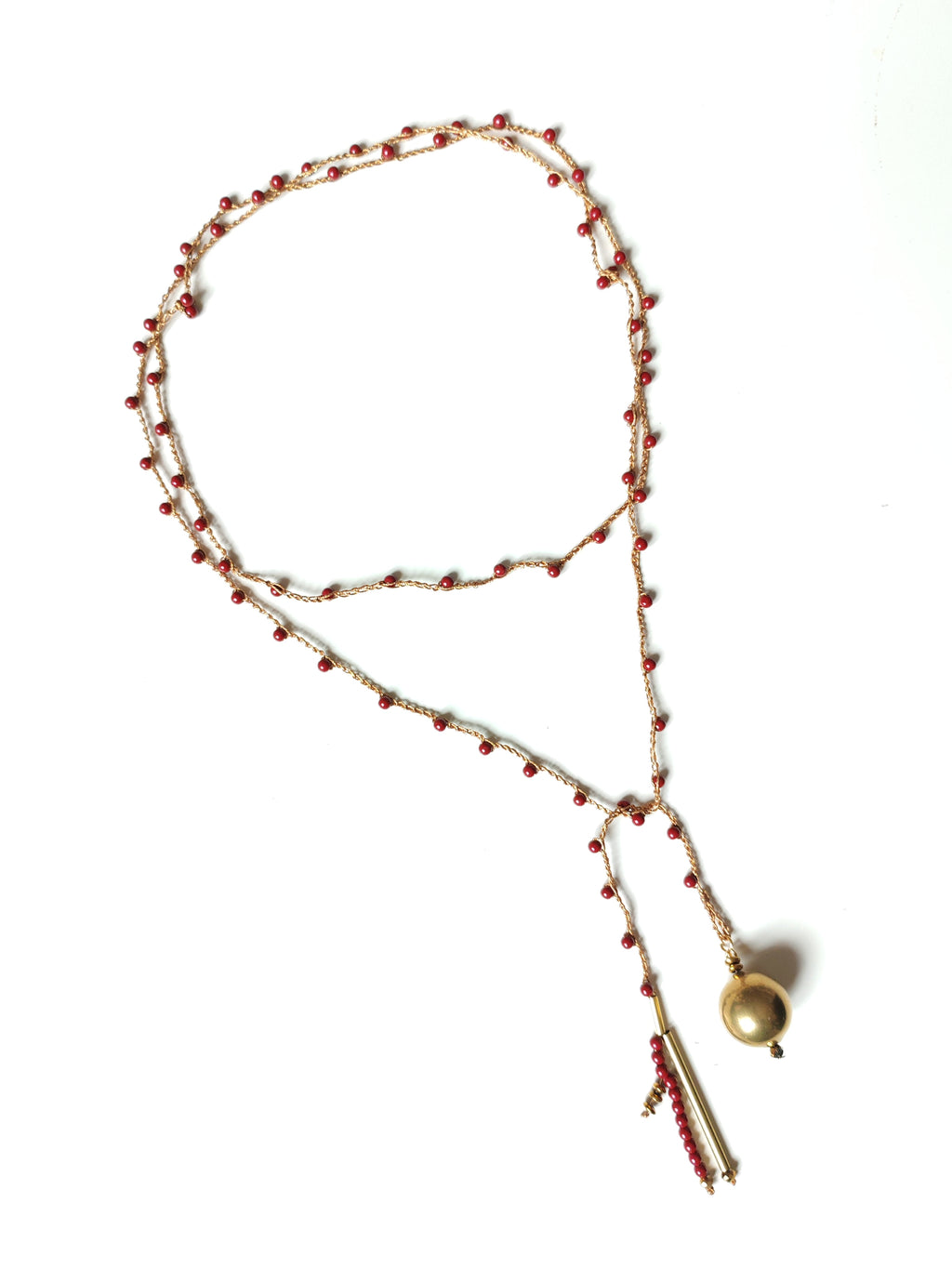 Collana amaranto e ottone