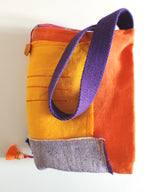 Borsa in lino con tasca esterna