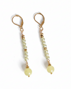 Orecchini pietre e cristalli verde lime