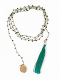 Collana verde con nappa