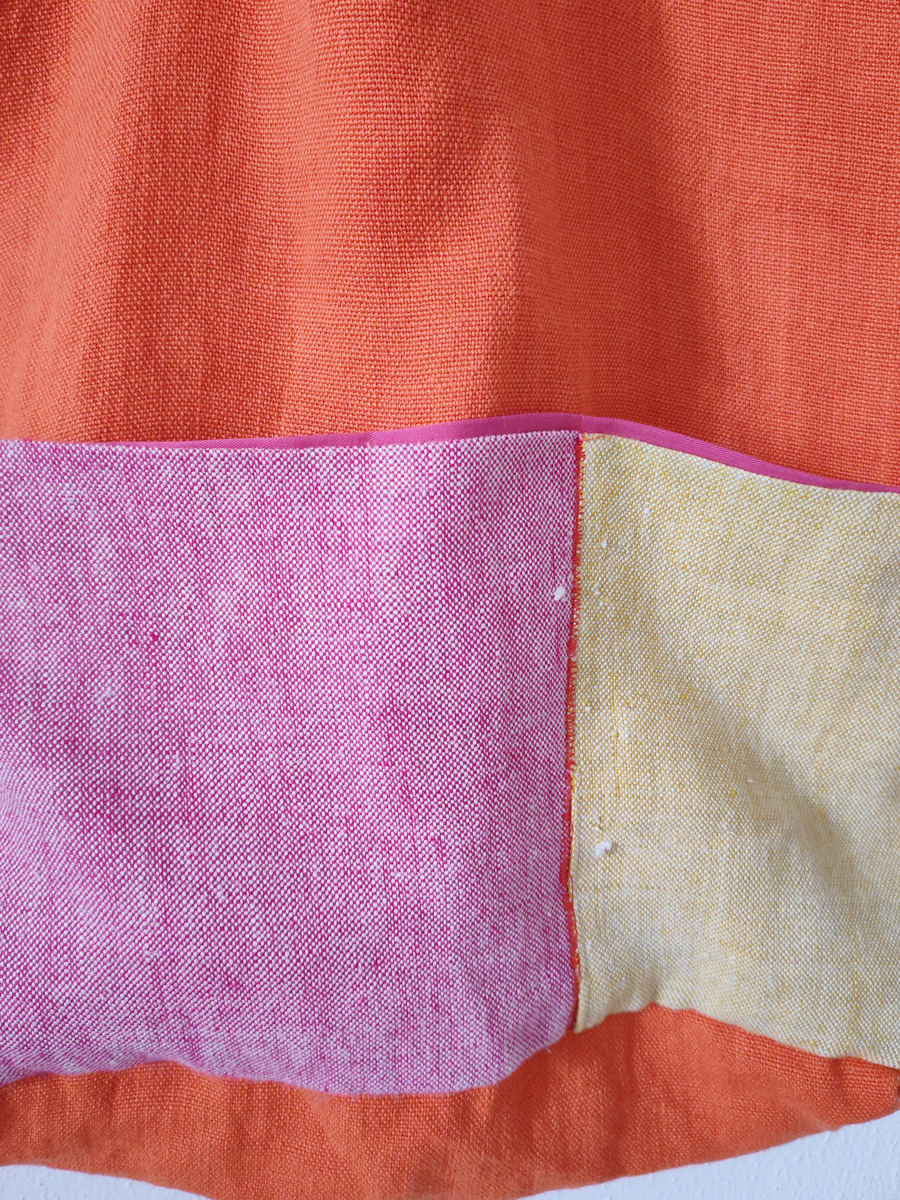 Borsa in lino con tasche esterne
