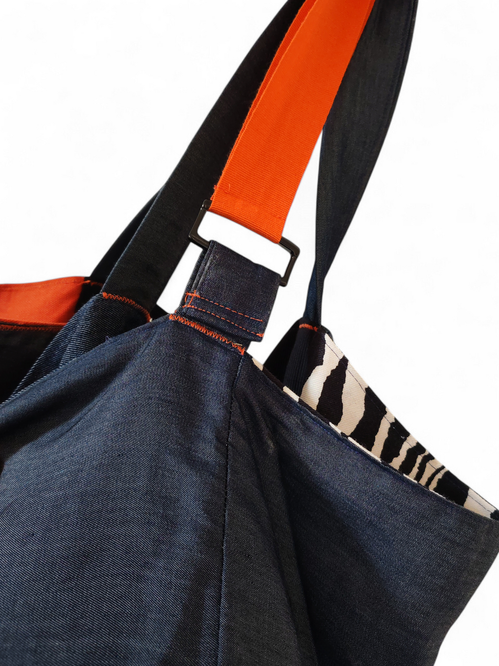 Borsa zebra e jeans double face