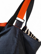 Borsa zebra e jeans double face