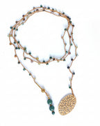 Collana agata muschiata con ciondolo