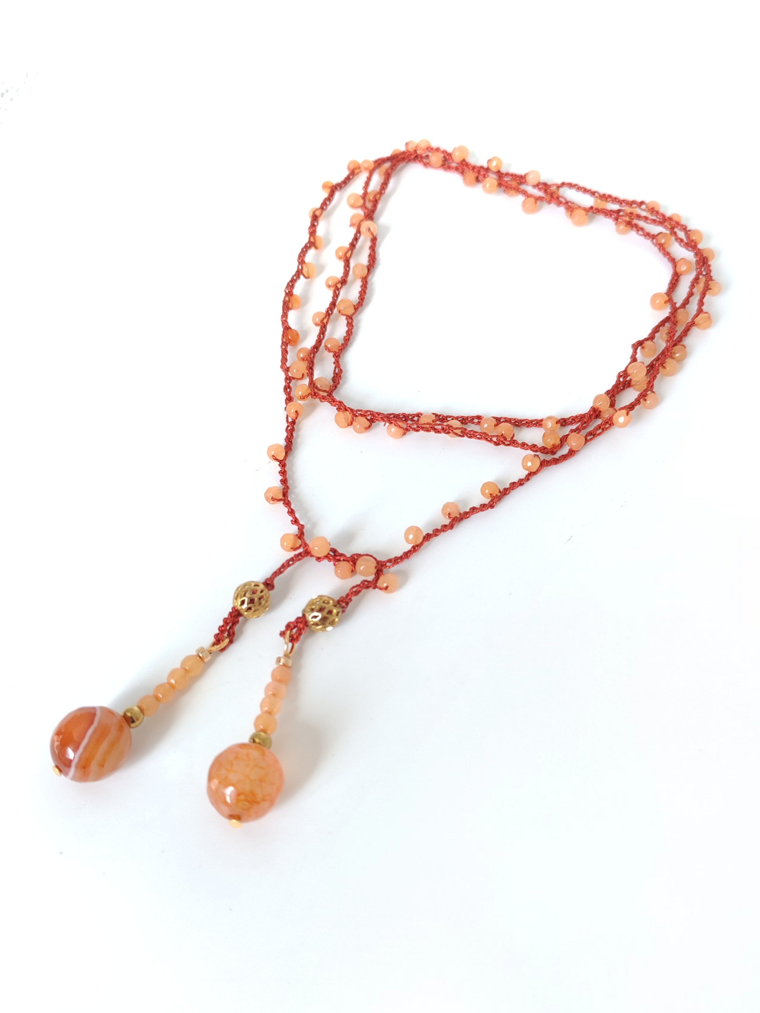 Collana con pietre arancio