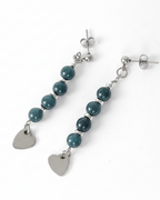 Orecchini diaspro blu con cuore