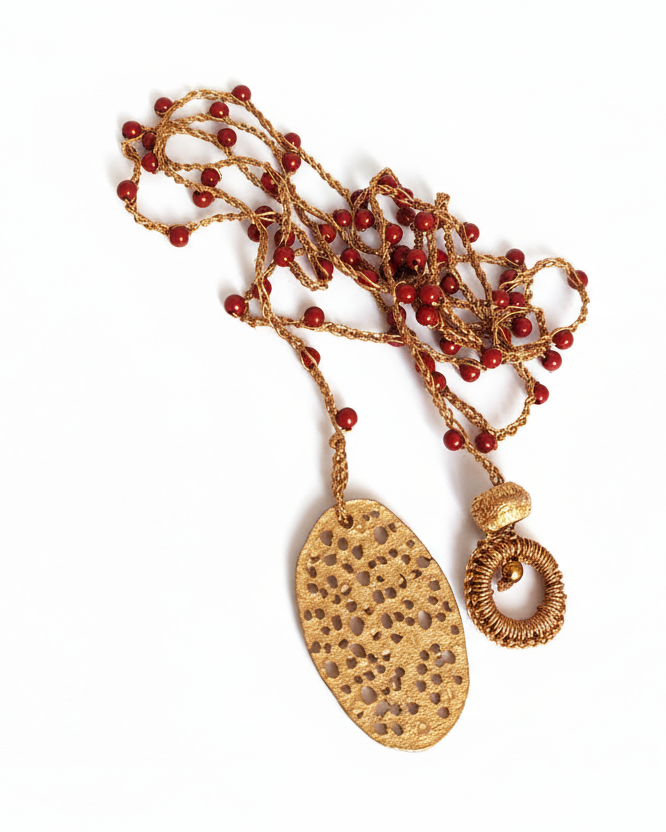 Collana pietre color terracotta