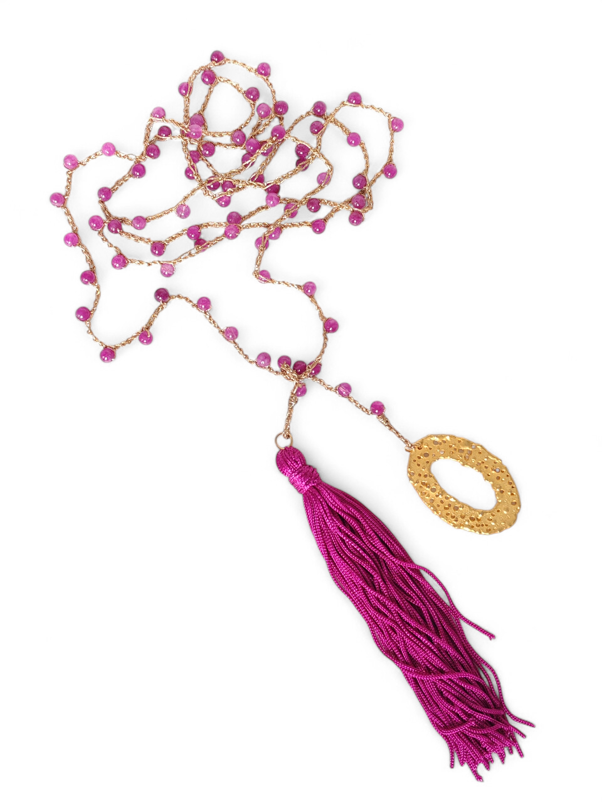 Collana fucsia con nappa