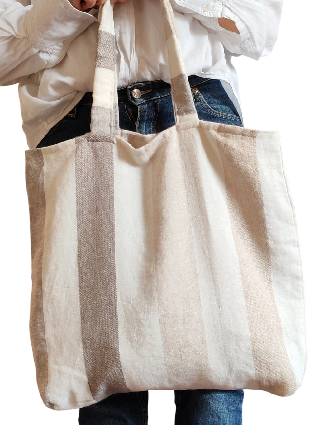 Borsa in lino a righe