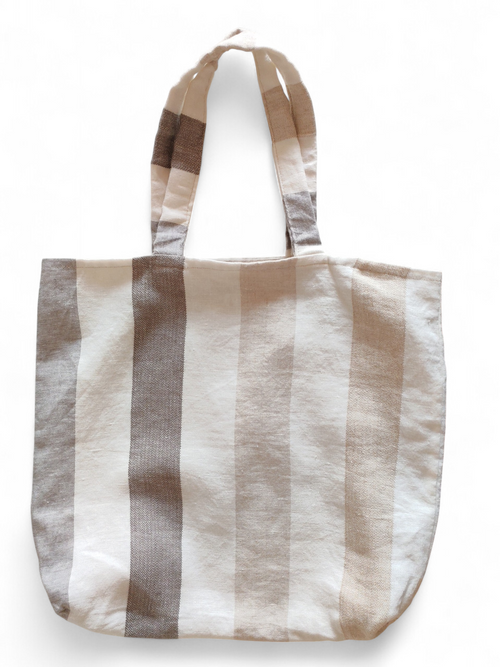 Borsa in lino a righe