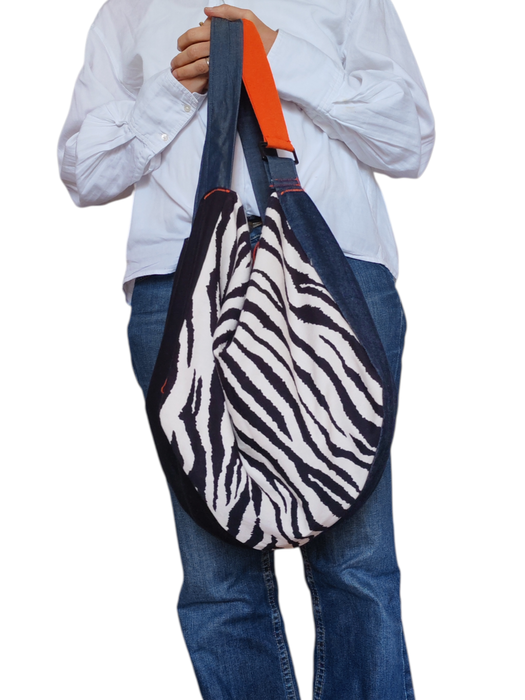 Borsa zebra e jeans double face