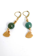 Orecchini pietra verde e cuore