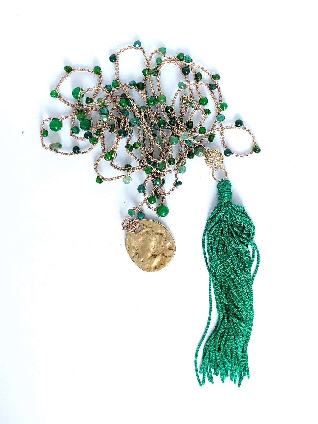 Collana verde con nappa