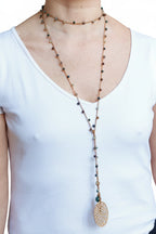 Collana agata muschiata con ciondolo