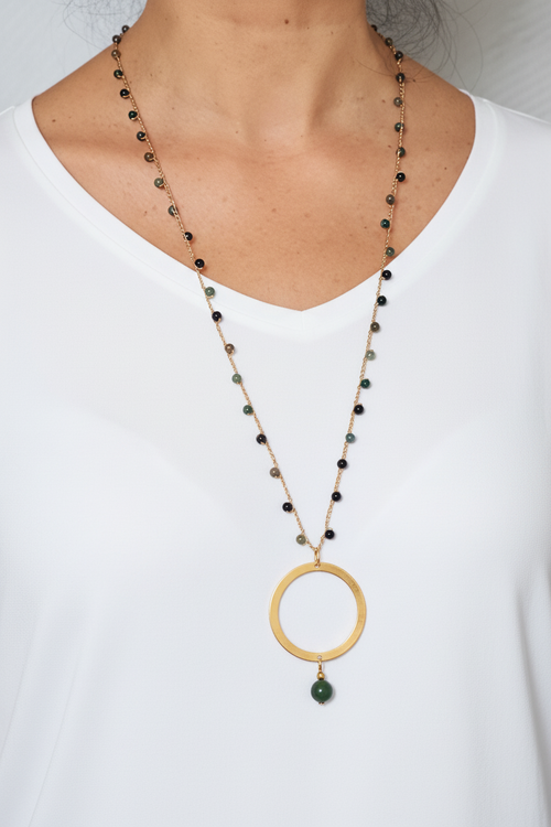 Collana agata muschiata
