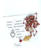 Collana cuore sacro granata