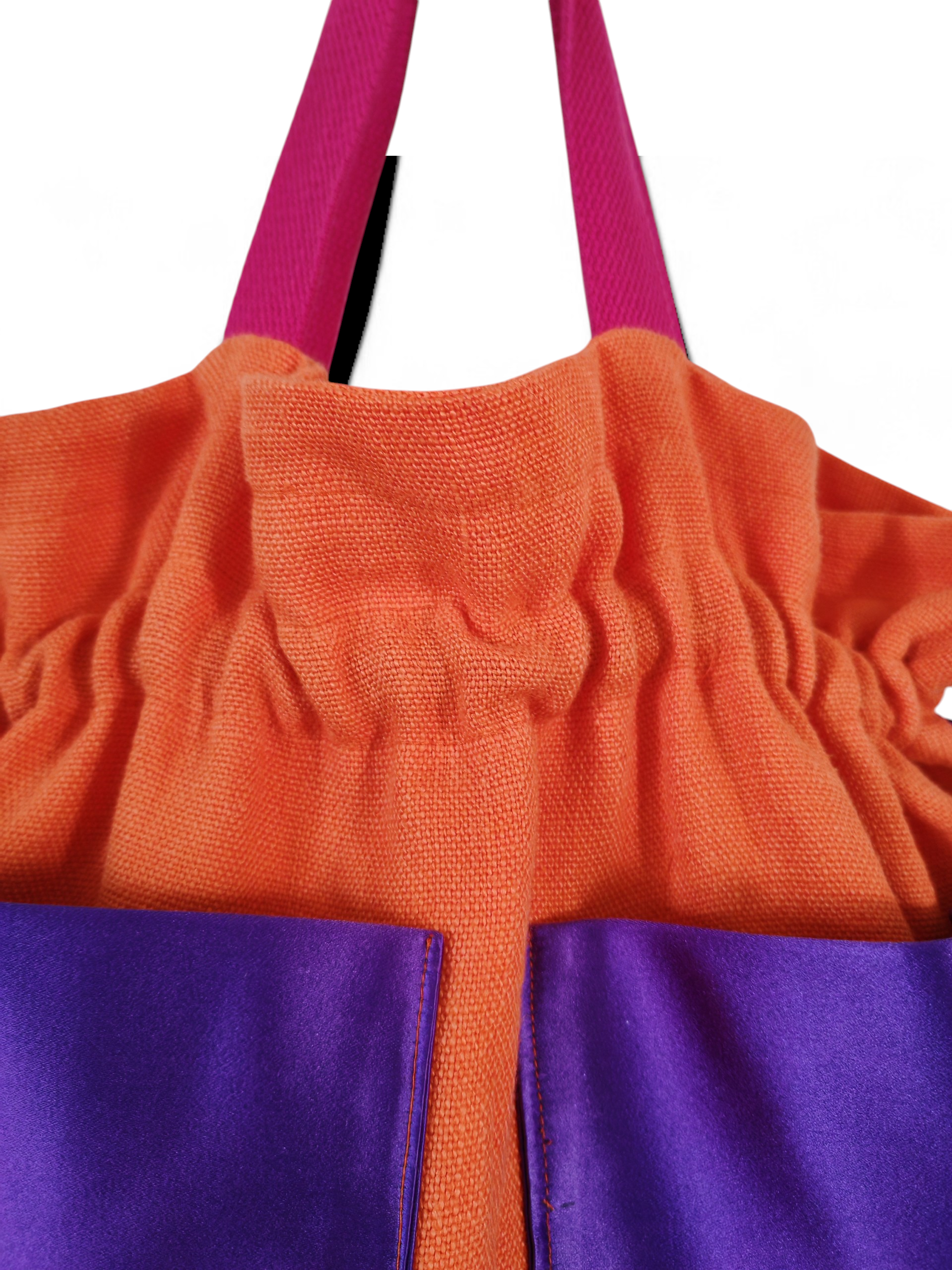 Borsa in lino e raso