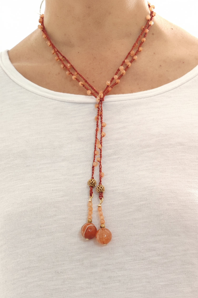 Collana con pietre arancio