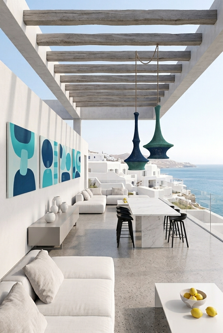 Paralume artigianale - oceano mare