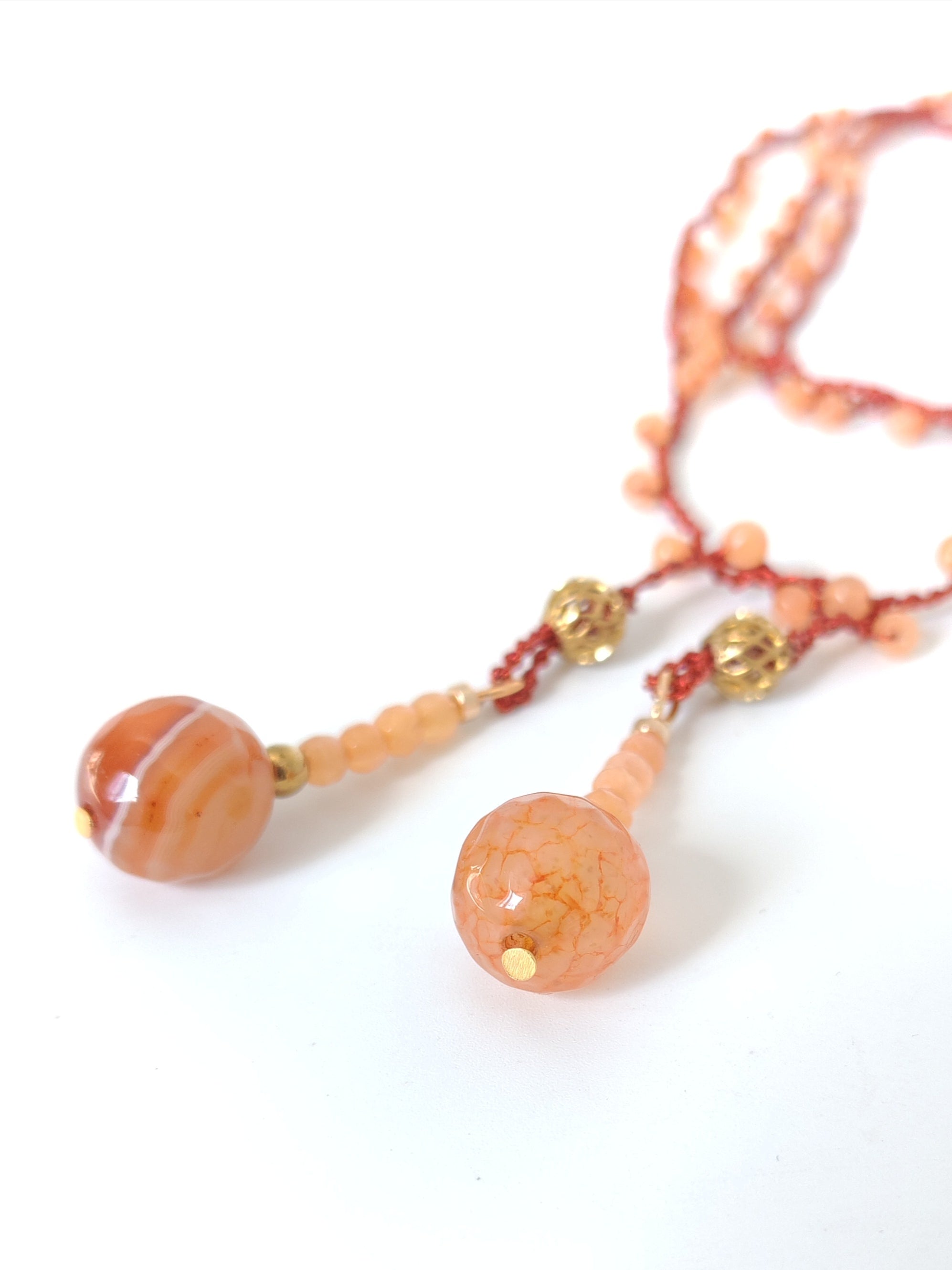 Collana con pietre arancio