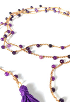 Collana viola ametista e nappa