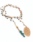 Collana agata muschiata con ciondolo