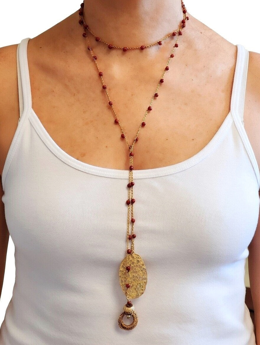 Collana pietre color terracotta