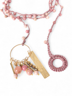 Collana pietre rosa