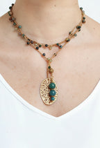 Collana agata muschiata con ciondolo