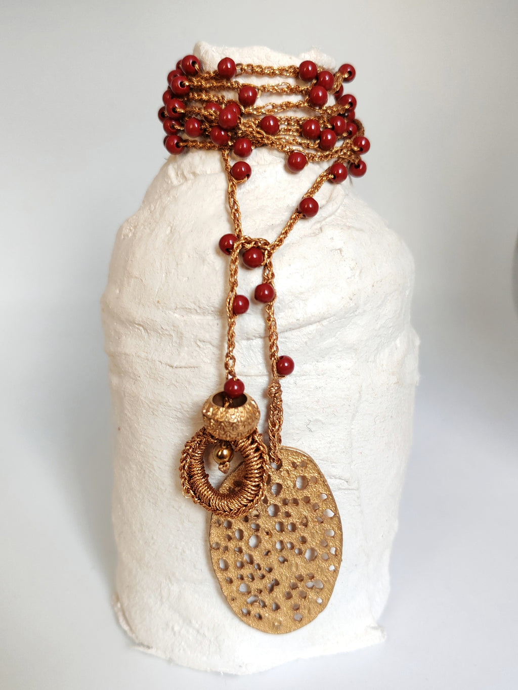 Collana pietre color terracotta