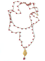 Collana cuore sacro granata