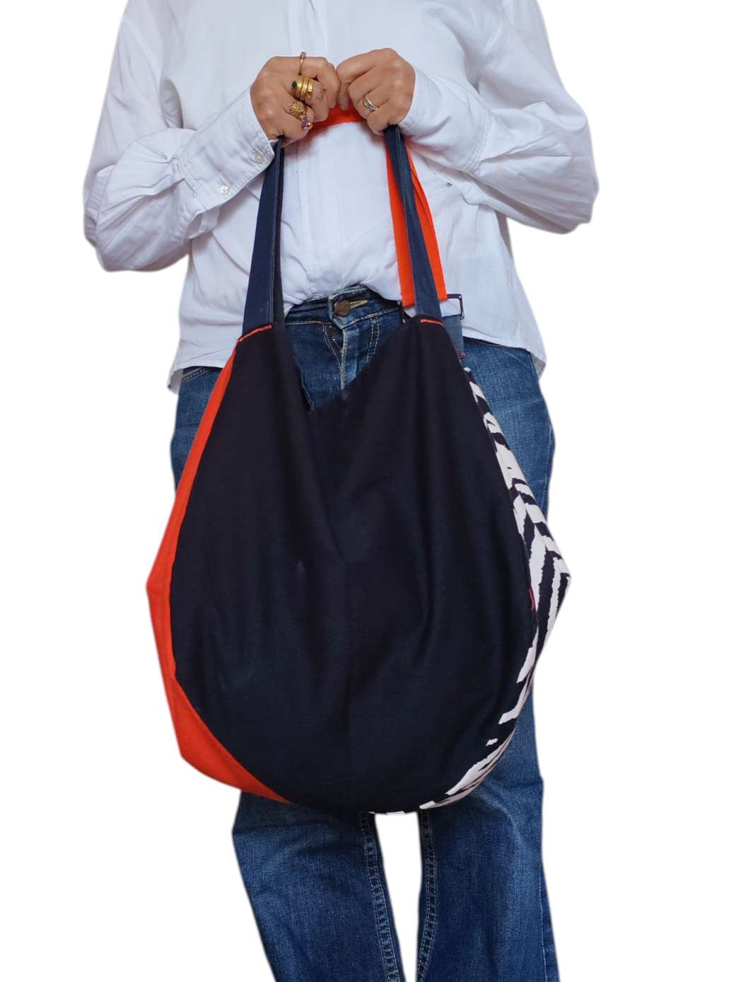 Borsa zebra e jeans double face