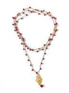Collana cuore sacro granata
