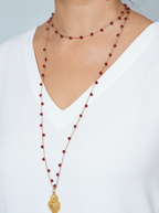 Collana cuore sacro granata