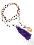 Collana viola ametista e nappa