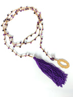 Collana viola ametista e nappa