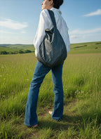 Borsa zaino double face jeans leggero e fantasia