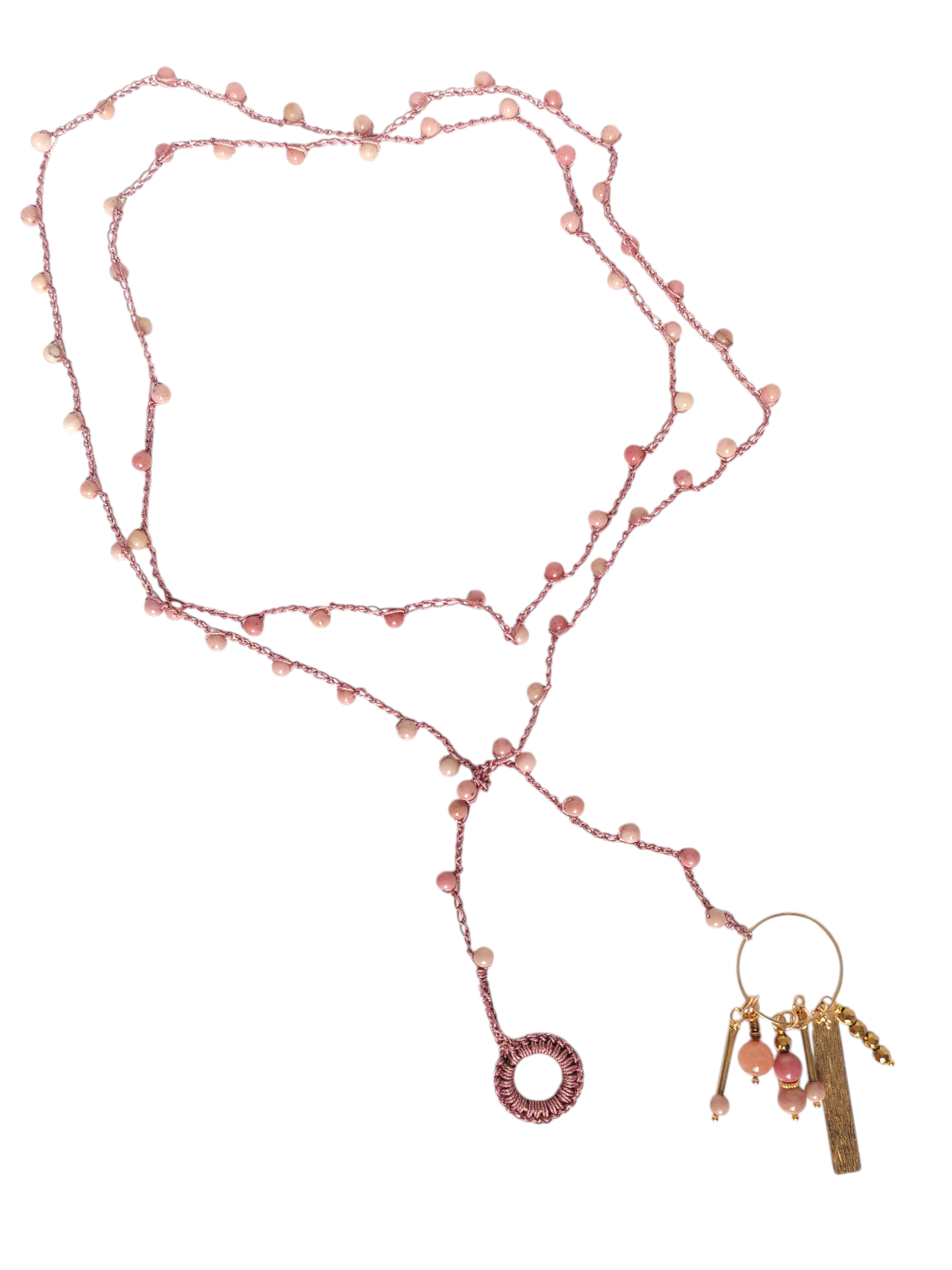 Collana pietre rosa