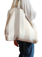 Borsa in lino a righe