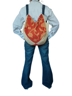Borsa zaino double face jeans leggero e fantasia