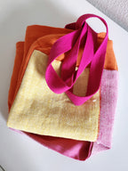 Borsa in lino con tasche esterne